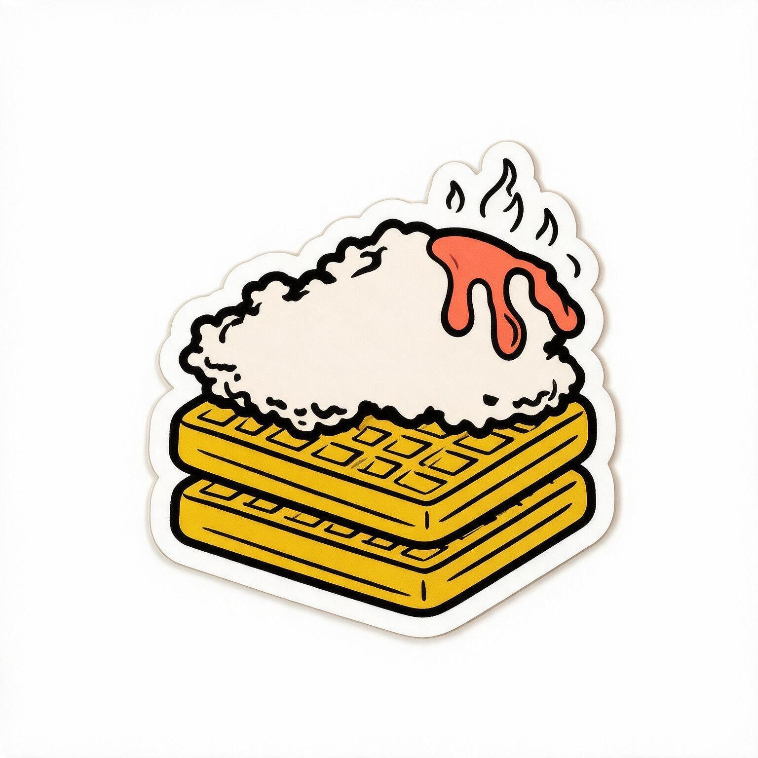 Chicken and waffle sticker