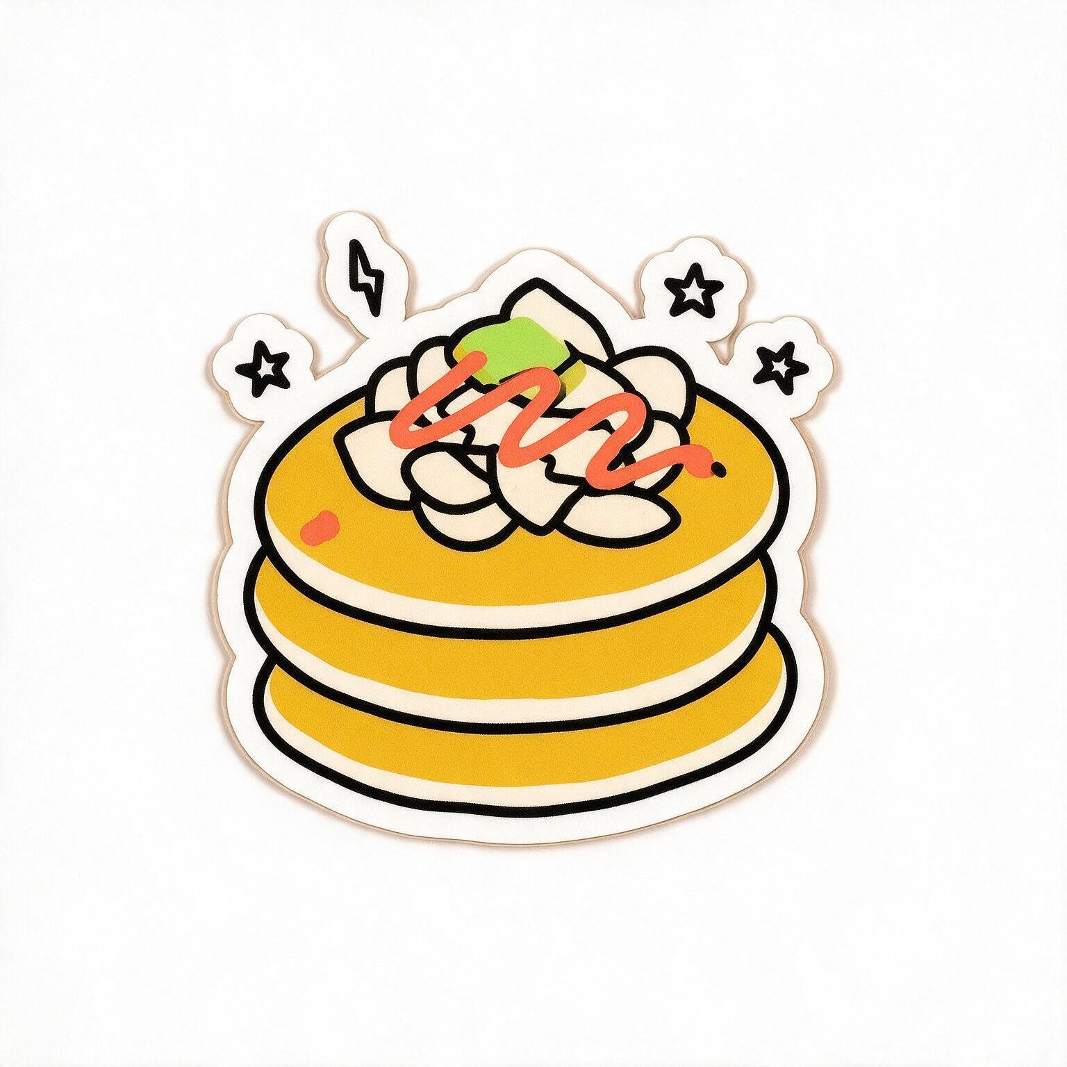 Pancake stack sticker