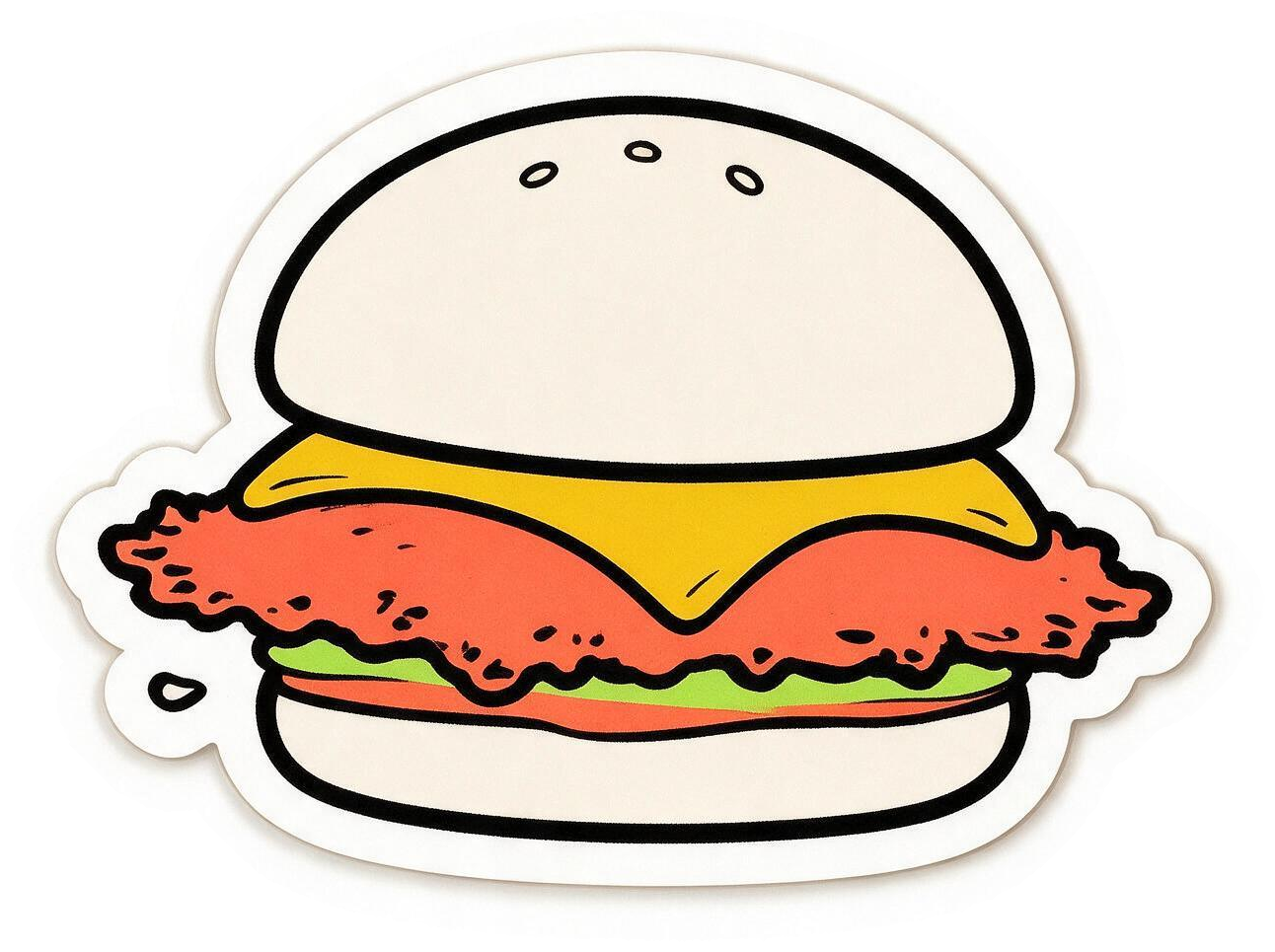 Illustrated smash burger sticker