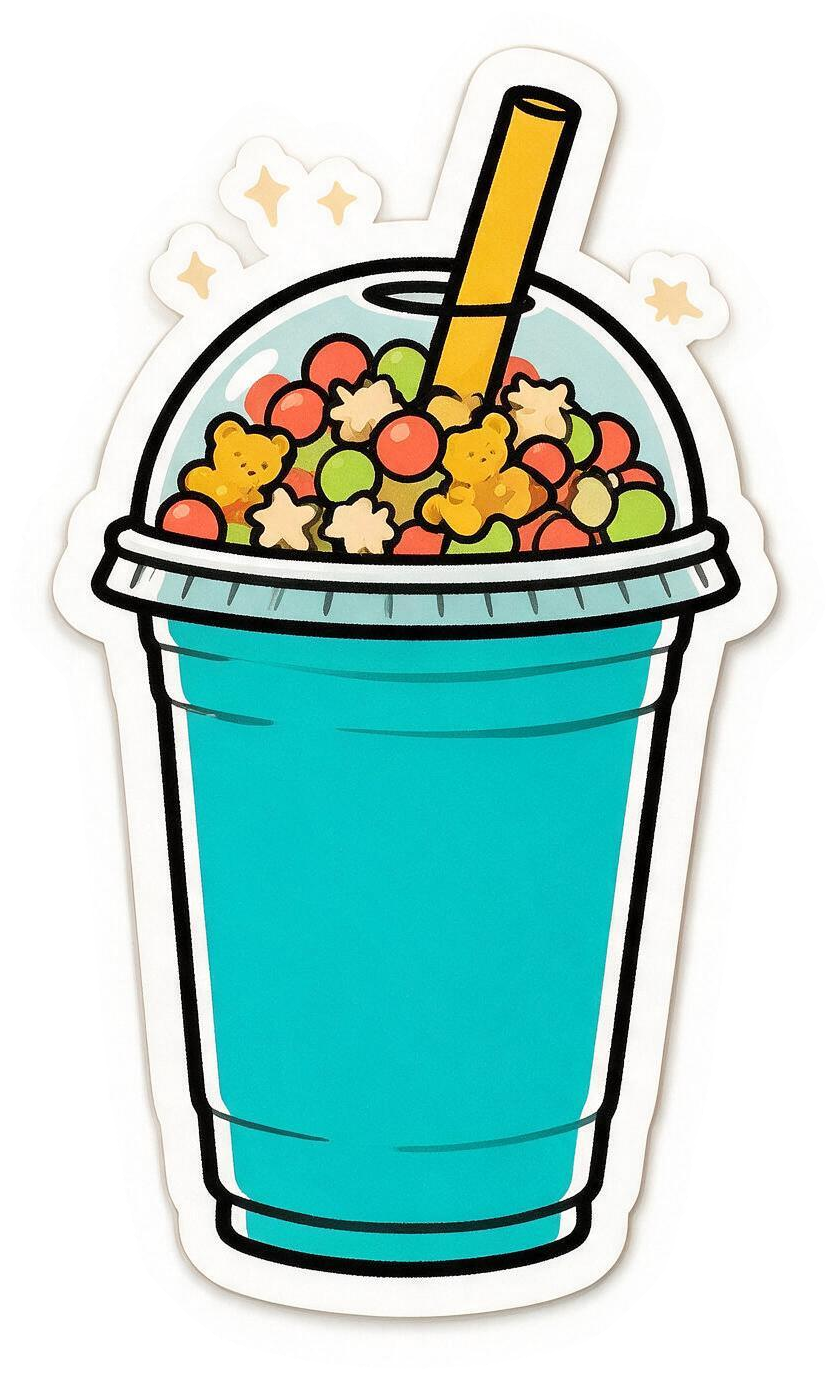 Turquoise candy slushie cup