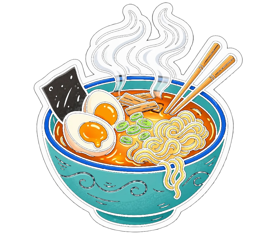 Ramen bowl with soft egg and nori